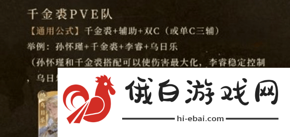 摇光录乱世公主千金裘这一角色怎么进行阵容搭配