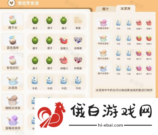 心动小镇潮流季食谱有哪些