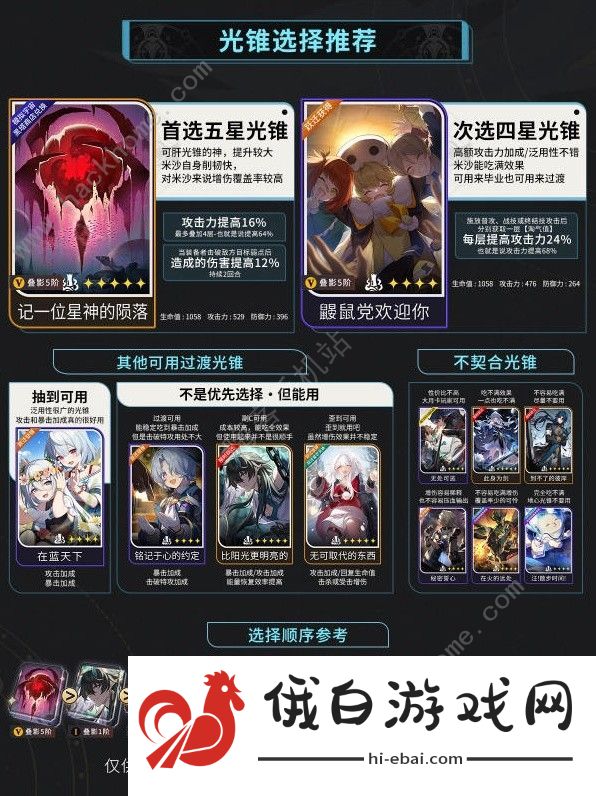 崩坏星穹铁道米沙培养一图流攻略 米沙圣遗物/光锥/遗器怎么选图片3